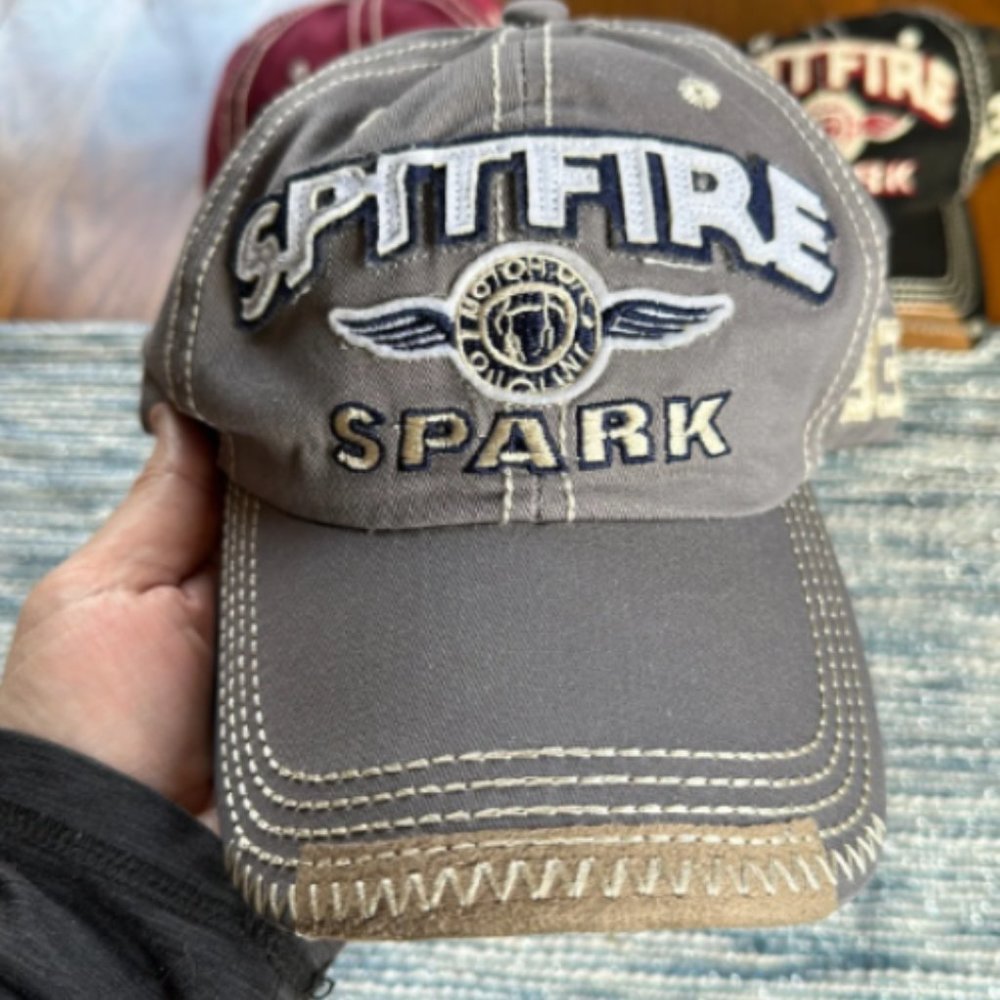 Spitfire Spark Hat Cap Fade Gray, Embroidered American Motor history 1932 NEW